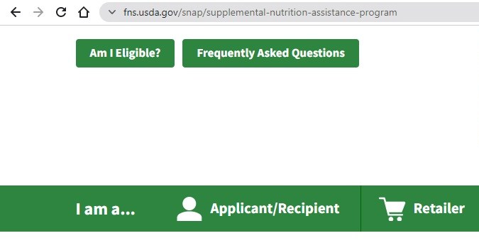Captura del mapa de beneficios SNAP en Estados Unidos según el Departamento de Agricultura de Estados Unidos.