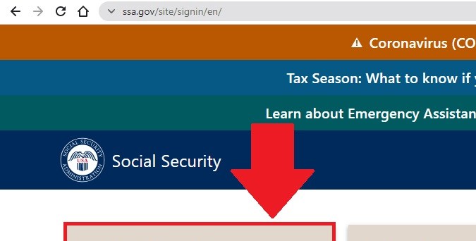 Captura de pantalla de la página oficial de la Administración del Seguro Social de Estados Unidos (SSA).