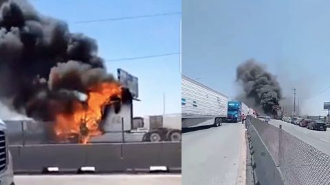 Cártel del Golfo quema tráileres en la frontera con Texas.