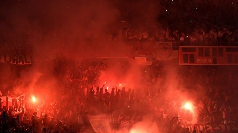 Aficionados del Junior de Barranquilla durante un partido de Copa Sudamericana en 2018.