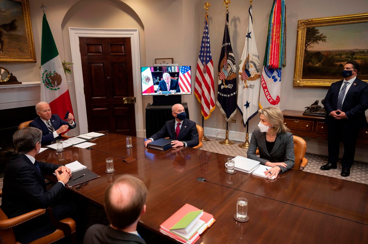 Los presidentes Joe Biden y López Obrador tuvieron una primera reunión virtual en marzo del 2021.