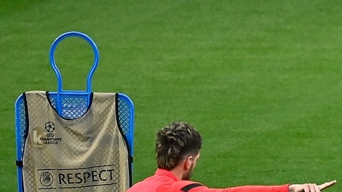 Héctor Herrera durante un entrenamiento con el Atlético de Madrid.