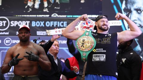 La pelea entre Tyson Fury (d) vs. Dillian Whyte (i) será este sábado 23 de abril.