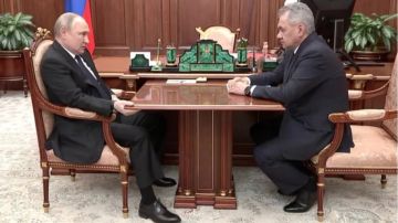 La reunión entre Vladimir Putin y Serguéi Shoigú fue transmitida por televisión en Rusia