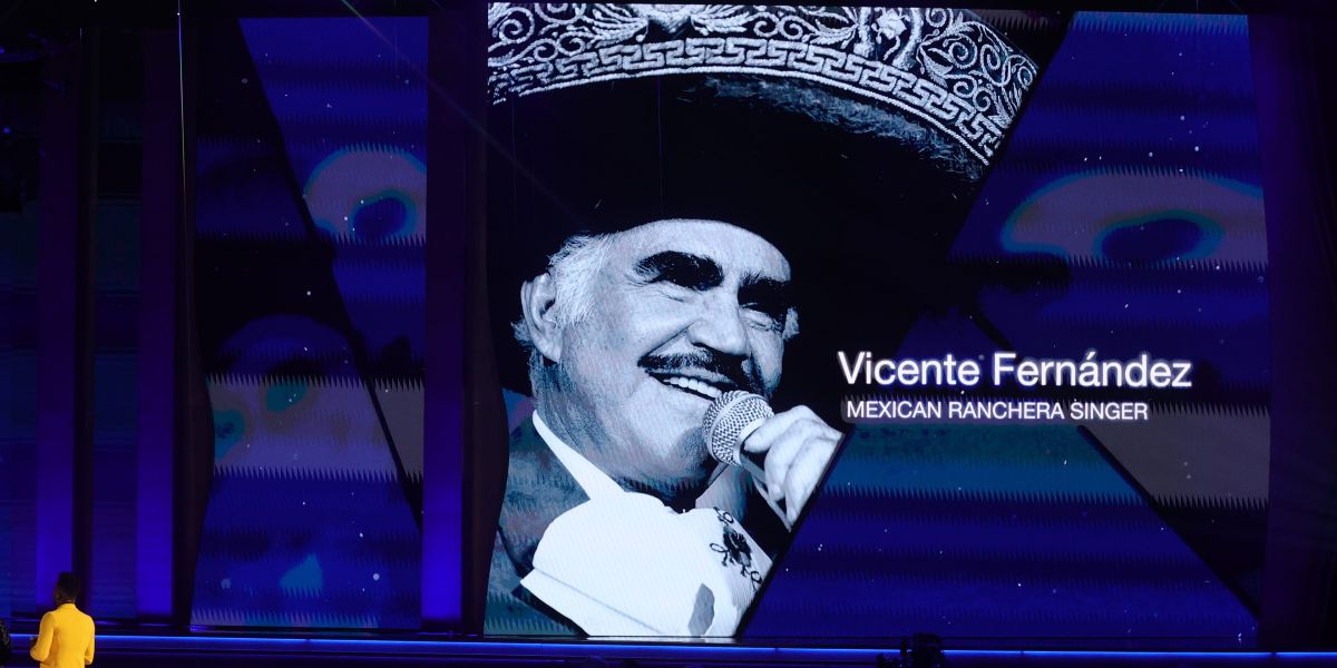 Vicente Fernández present at the 2022 Grammy Awards.