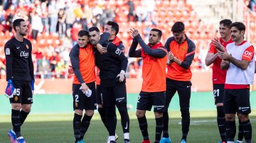 Los jugadores del Mallorca celebran la victoria.