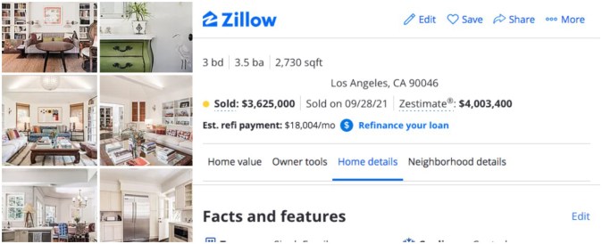 Así lucen las estancias y la cocina en el nuevo hogar de Emma Roberts (Zillow)