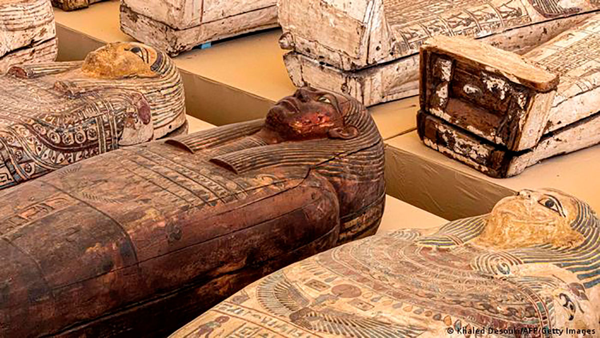 Los sarcófagos están hechos de madera y fueron cuidadosamente sellados para resistir el paso del tiempo.