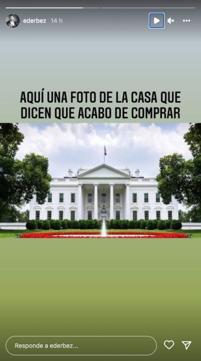 Eugenio Derbez comparó su nuevo hogar con la Casa Blanca (Instagram Stories)