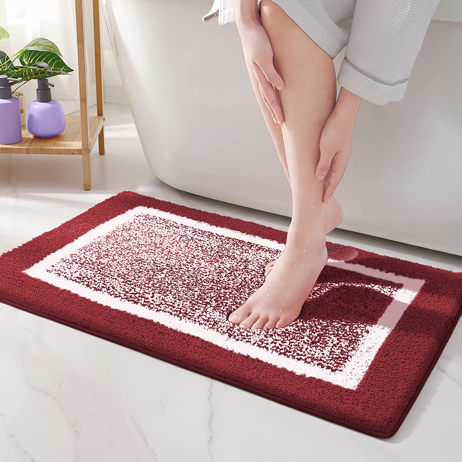 absorbente de baño QSDGFH Alfombra de baño antideslizante de 15.6 x 23.6 pulgadas almohadilla para pies con suela de goma trasera alfombra de ducha de diatomeas de secado rápido diseño de perro 