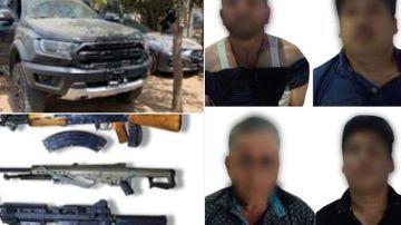 Decomisan autos y armas a sicarios del Cártel de Sinaloa.
