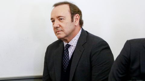 Kevin Spacey en la lectura de cargos por las acusaciones de agresión sexual en su contra en enero de 2019.