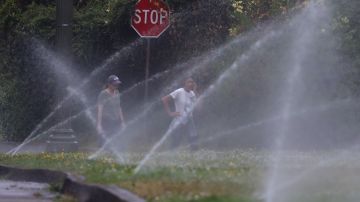 SAN FRANCISCO, CALIFORNIA - JUNE 14: Sprinklers water a lawn at Golden Gate Park on June 14, 2021 in San Francisco, California. As the severe drought emergency takes hold in California, several Bay Area counties have imposed restrictions for watering lawns that range from only a few days a week to no watering at all. According to the U.S. Drought Monitor, at least 16 percent of California is in exceptional drought, the most severe level of dryness. (Photo by Justin Sullivan/Getty Images)