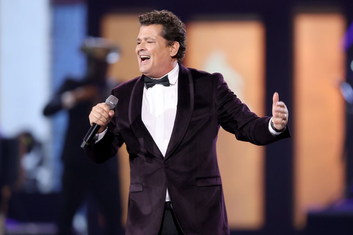 Carlos Vives performing at the Latin Recording Academy Person of the Year 2021 gala.