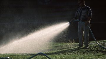 14 Jun 2000: A view of the grounds crew watering the course taken during the 100th US Open at the Pebble Beach Golf Links in Pebble Beach, California.Mandatory Credit: Jamie Squire /Allsport