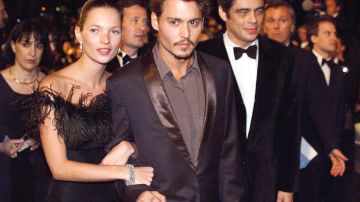 Kate Moss, Johnny Depp and Benito Del Toro