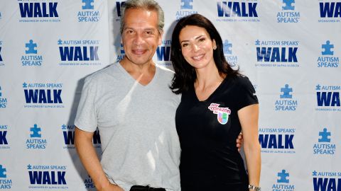 Oswaldo Borraez y Gabriela Teissier de Univision Los Ángeles en el evento Autism Speaks Walk 2017.