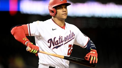 Juan Soto jugando contra los Dodgers.