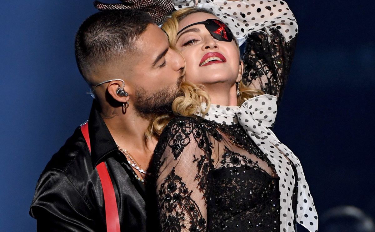 Madonna sits on Maluma in the middle of the reggaeton concert in Medellín, Colombia 3 Maluma and Madonna.