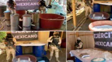 Militares desmantelan narcolaboratorio en Ensenada.