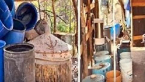 Soldados mexicanos aseguran laboratorios del CJNG, ubicados en el estado de Michoacán.