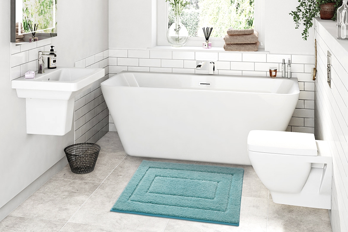 Alfombra de ducha Etérea alfombra de baño alfombra de baño Langen turquesa gris azul Rosa 