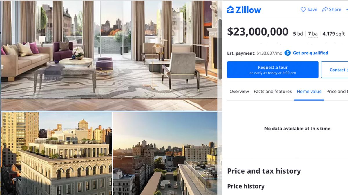 El penthouse que visitaron cuenta con unas vistas espectaculares de Nueva York (Zillow)