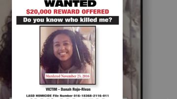 Ofrecen recompensa para dar con los responsables de la muerte de la menor Danah Rojo Rivas. (Departamento del Sheriff de Los Ángeles)