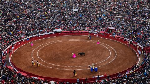 Una corrida de toros en la famosa Plaza de México.