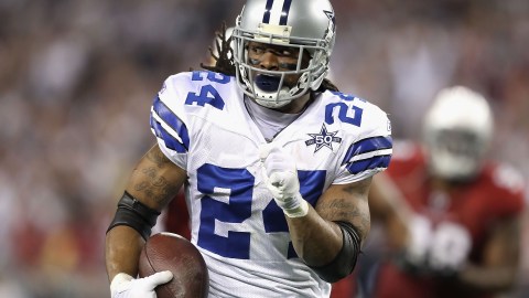 Marion Barber uniformado con los Dallas Cowboys.