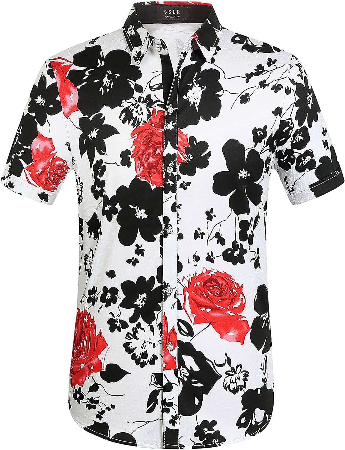 VATPAVE Camisas hawaianas florales para hombre de manga corta con botones 