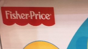 Empaque de una mecedora para bebé de la marca Fisher Price.