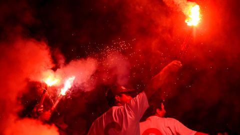 Afición del Independiente de Avellaneda de Argentina.