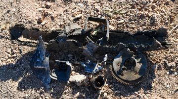 Escombros en el lugar donde un drone de EE.UU. mató a Maher al Agal, líder de EI en Siria.
