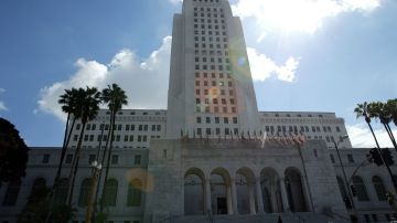 LOS ANGELES- CA, MARCH 2: Los Angeles City Hall March 2, 2004 in Los Angeles Hills, California. (Photo by Frazer Harrison/Getty Images)