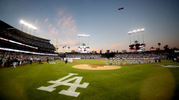 El Dodger Stadium, sede de los Dodgers de Los Ángeles.
