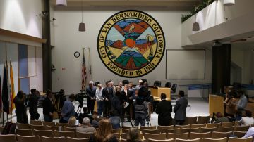 SAN BERNARDINO, CA - DECEMBER 02: Mayor of San Bernadino, California R. Carey Davis speaks during a press conference at City Hall regarding the shooting that took place inside the Inland Regional Center on December 2, 2015 in San Bernardino, California. Police continue to investigate the shooting that left at least 14 people dead and another 17 injured. (Photo by Sean M. Haffey/Getty Images)