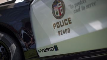 LOS ANGELES, CA - APRIL 10: A hybrid police car is seen at the unveiling of two new Ford Fusion hybrid pursuit-rated Police Responder cars at Los Angeles Police Department headquarters on April 10, 2017 in Los Angeles, California. The LAPD is committed to purchasing at least 300 hybrid and hybrid-electric plug-in vehicles by 2020. (Photo by David McNew/Getty Images)
