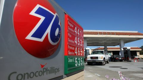 SAN RAFAEL, CA - JULY 23: A gas price menu is displayed at a Conoco Phillips Union 76 gasoline station July 23, 2008 in San Rafael, California. Conoco Phillips reported a surge in second quarter earnings with net income of $5.44 billion, or $3.50 a share, compared to $301 million, or 18 cents a share, one year ago. (Photo by Justin Sullivan/Getty Images)