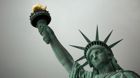 Una vista de la Estatua de la Libertad.