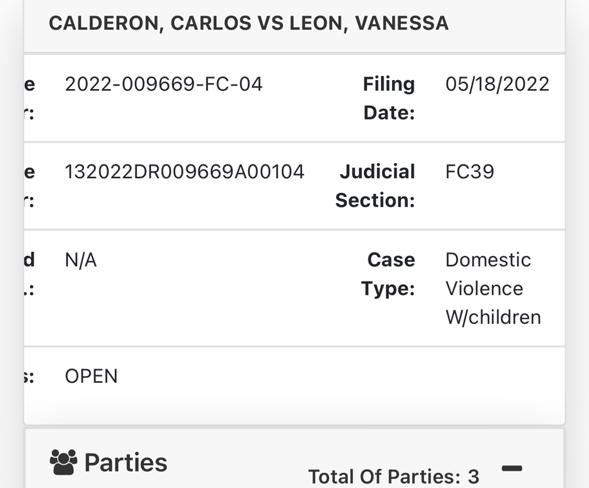 Carlos Calderón demanda a la madre de su hijo por violencia doméstica