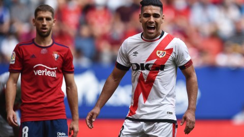 Radamel Falcao García, delantero colombiano, en el Rayo Vallecano de España.