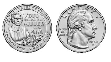 Moneda de un cuarto de dólar acuñada en honor de María Adelina Isabel Emilia Otero-Warren.