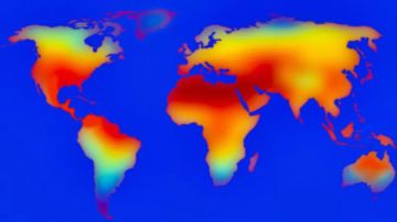 El mapa muestra las altas temperaturas en el planeta.