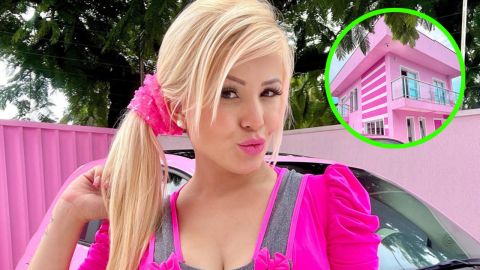 Influencer transforma su casa en una auténtica mansión Barbie... ¡y hasta su piscina es rosa!