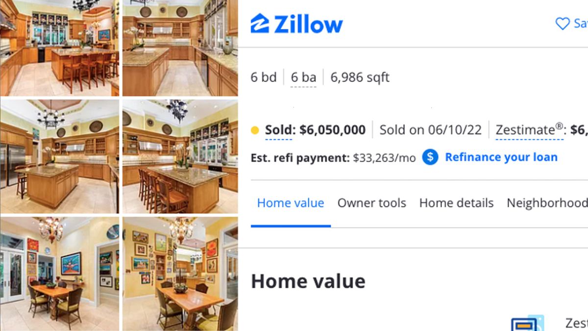 This is what the elegant and spacious kitchen of Cristina Saralegui (Zillow) looked like