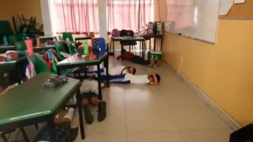 simulacro de balacera en colegio mexicano