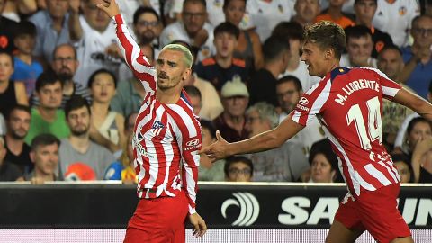 Antoine Griezmann celebra su gol contra el Valencia.