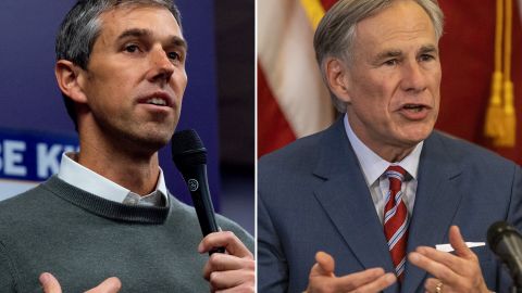 El demócrata Beto O'Rourke y el republicano Greg Abbott.