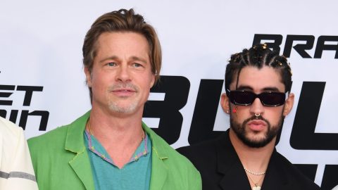Brad Pitt y Bad Bunny en el estreno de "Bullet Train" en Los Ángeles